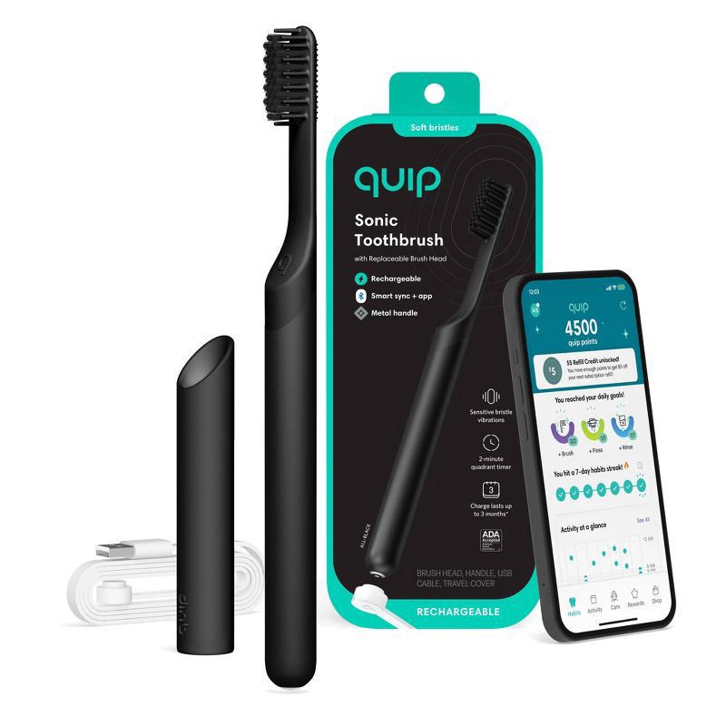 slide 1 of 8, Quip Rechargeable Smart Black Tb, 1 ct