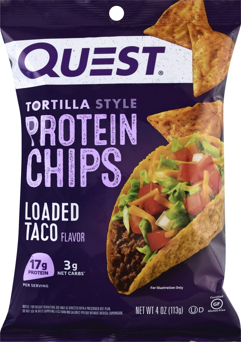 slide 6 of 9, Quest Protein Chips, Loaded Taco Flavor, Tortilla Style, 4 oz