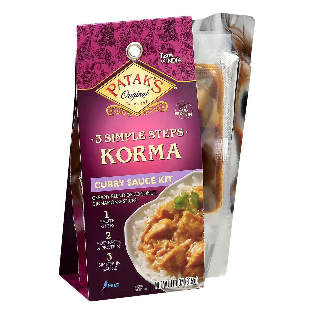 slide 9 of 12, Patak's Mild Korma Curry Sauce Kit 11.1 oz, 11.1 oz