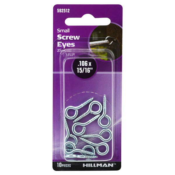 Hillman Small Screw Eyes,.106'' x 15/16'' 10 ct | Shipt