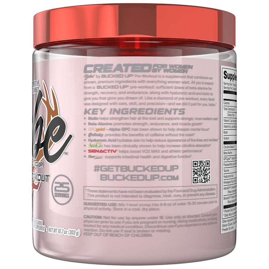 slide 2 of 5, Bucked Up Babe Pre-Workout Watermelon Splash, 10.7 oz