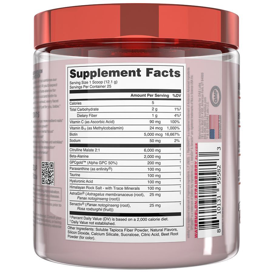 slide 4 of 5, Bucked Up Babe Pre-Workout Watermelon Splash, 10.7 oz