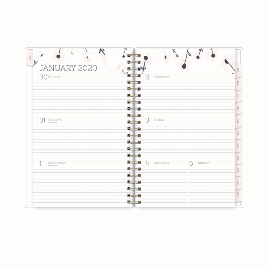 slide 3 of 4, Blue Sky Egg Press Create Your Own Weekly/Monthly Planner, 5'' X 8'', Pink Wallflowers, January 2020 To December 2020, 1 ct