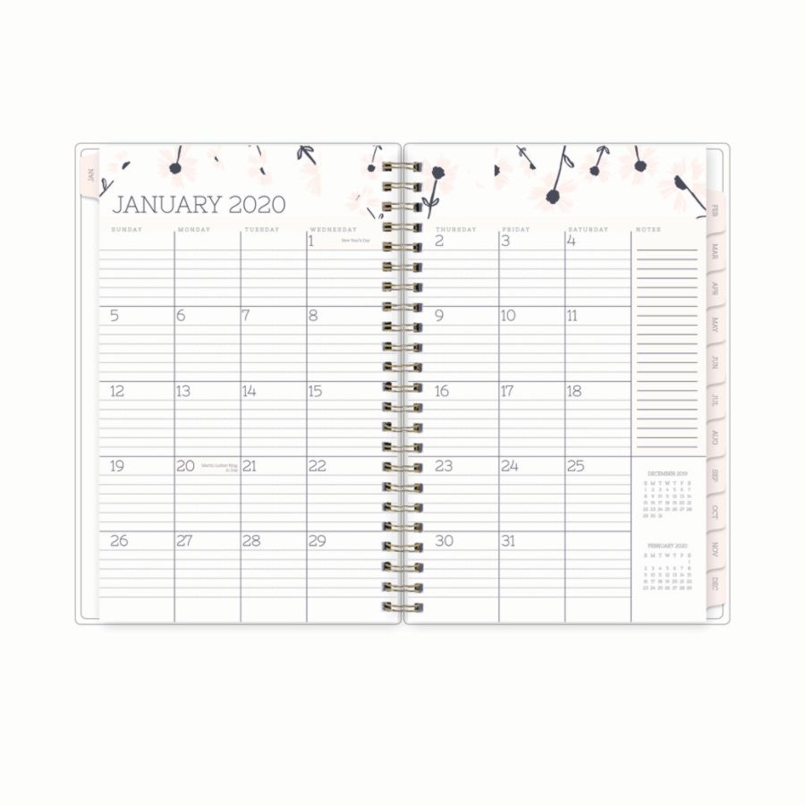 slide 4 of 4, Blue Sky Egg Press Create Your Own Weekly/Monthly Planner, 5'' X 8'', Pink Wallflowers, January 2020 To December 2020, 1 ct