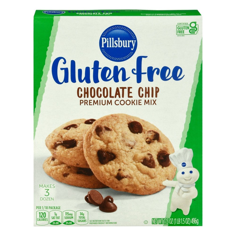 slide 4 of 6, Pillsbury Baking Gluten Free Choc Chip Cookie Mix, 17.5 oz