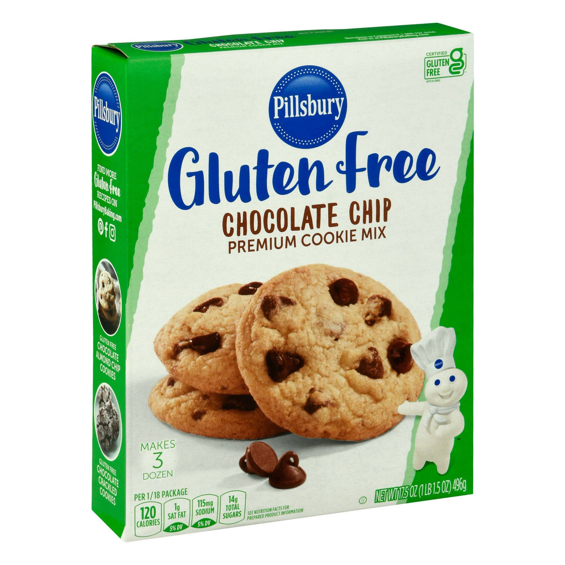 slide 1 of 6, Pillsbury Baking Gluten Free Choc Chip Cookie Mix, 17.5 oz