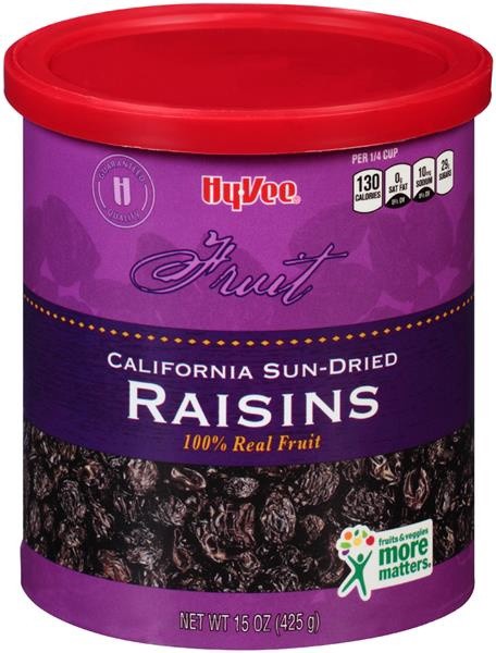 slide 1 of 1, Hy-Vee Raisins California Sun-Dried, 15 oz
