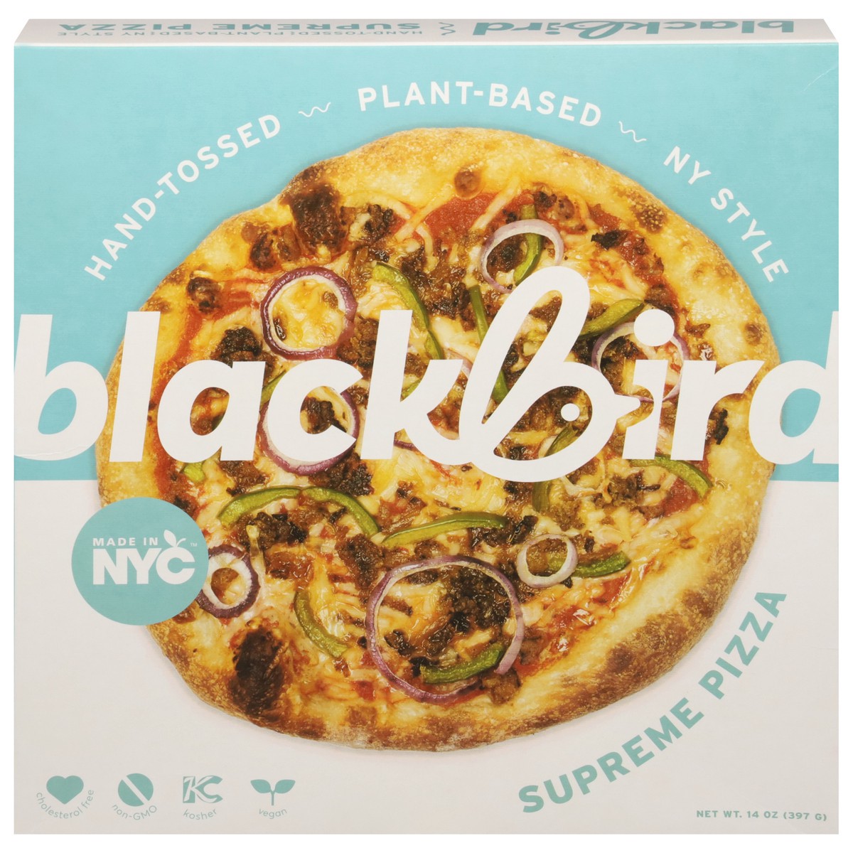 slide 1 of 9, Blackbird Hand-Tossed NY Style Supreme Pizza 14 oz, 14 oz