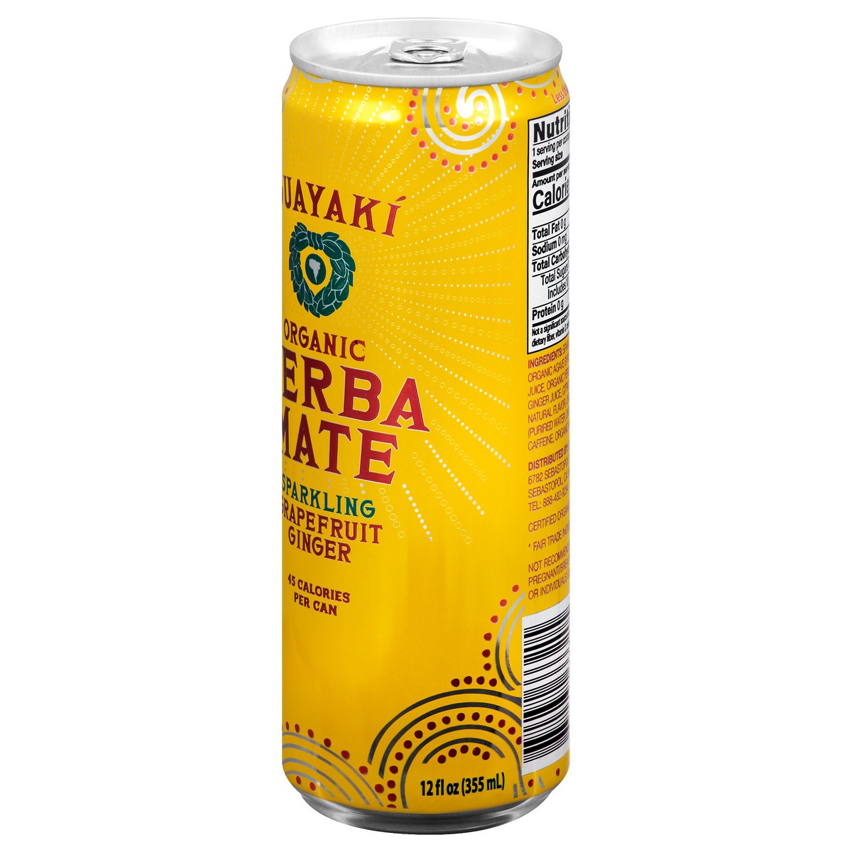 slide 3 of 9, Guayaki Organic Grapefruit Ginger Sparkling Yerba Mate, 12 fl oz