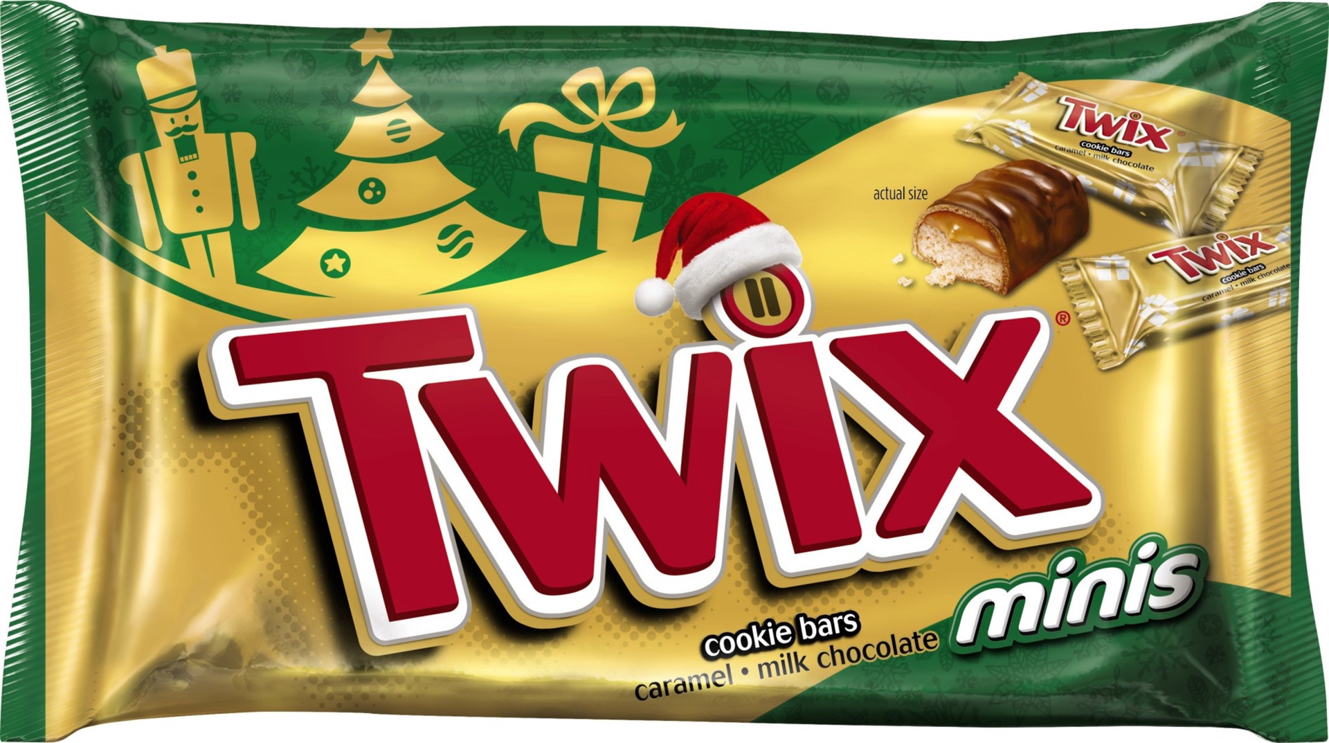 slide 1 of 6, TWIX, Holiday Caramel Minis Size Chocolate Cookie Bar Christmas Candy, 11.5 Oz, 11.5 oz