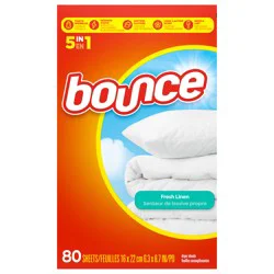 Bounce Fabric Softener Dryer Sheets, Fresh Linen, 80 count