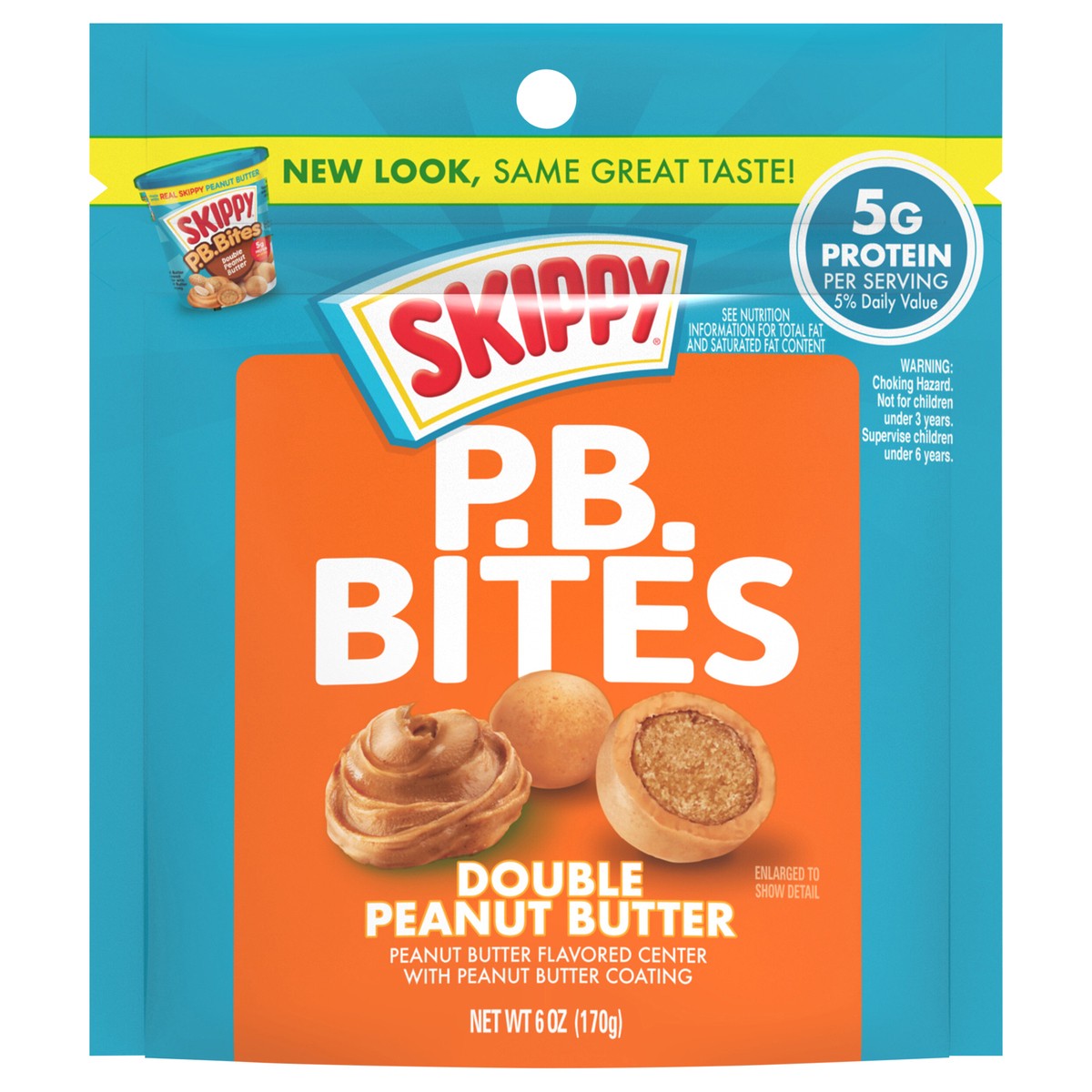 slide 1 of 1, SKIPPY Peanut Butter Bites Double PB Pouch, 6 oz