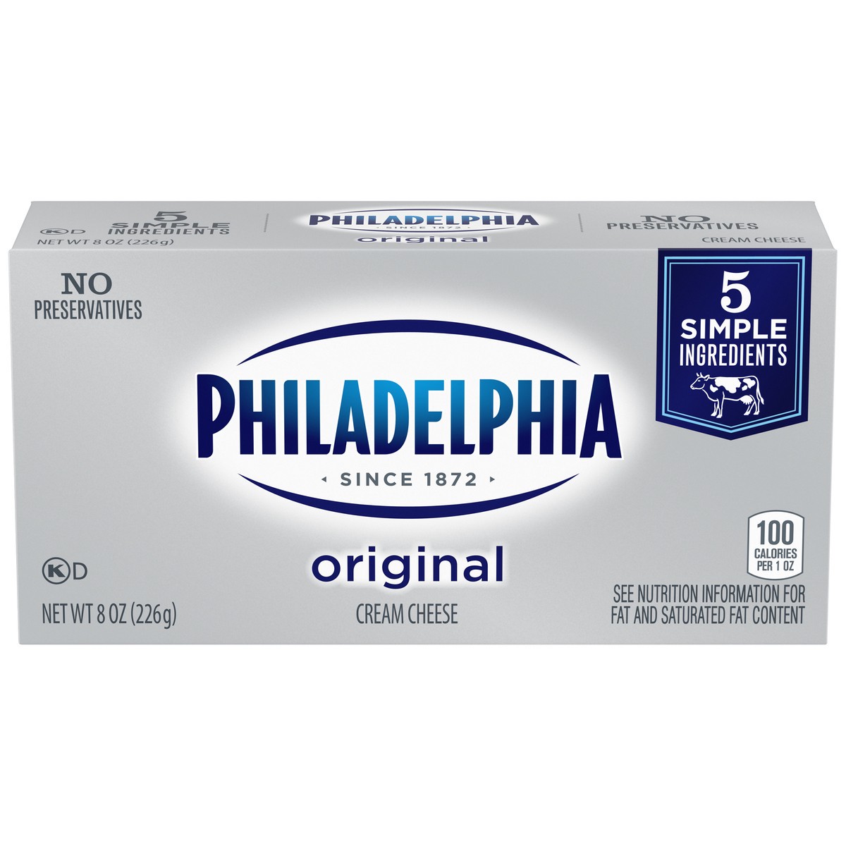 slide 1 of 8, Philadelphia Original Cream Cheese, 0.5 lb
