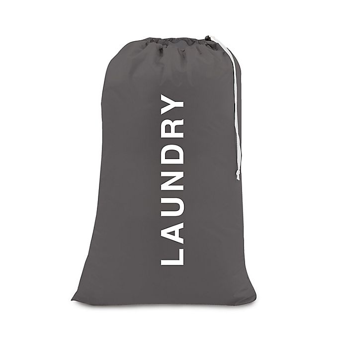 slide 1 of 1, Simply Essential Text Laundry Bag - Grey, 1 ct