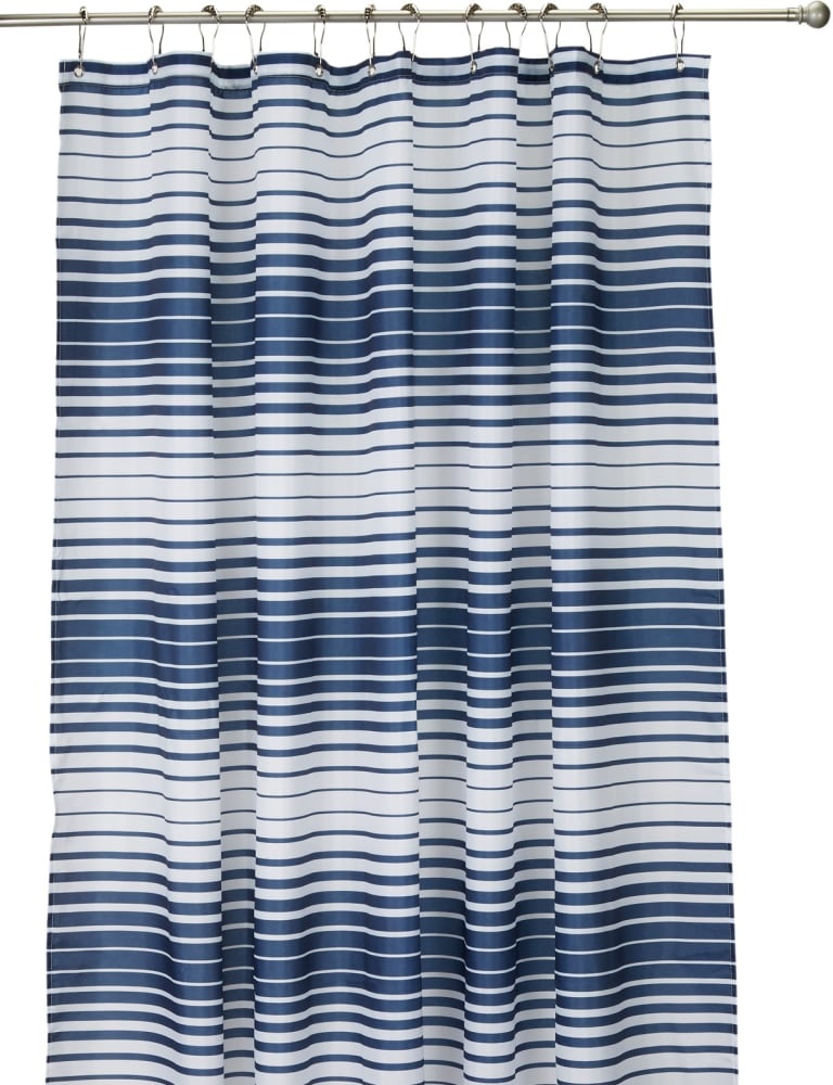 slide 1 of 1, HD Designs Hampton Stripe Shower Curtain - Blue, 1 ct