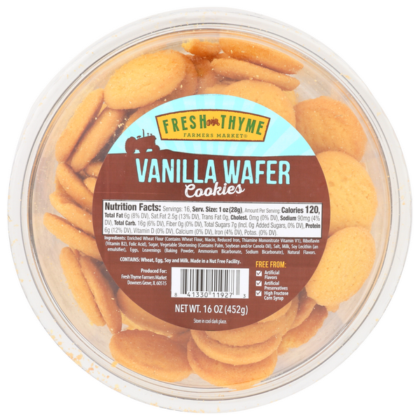 slide 1 of 1, Fresh Thyme Vanilla Wafers, 16 oz