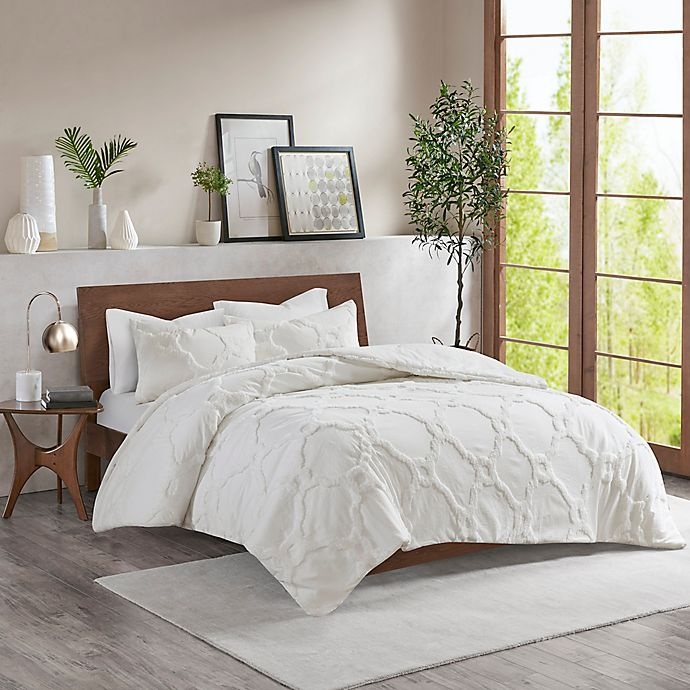 slide 1 of 1, Madison Park Pacey King/California King Comforter Set - White, 3 ct