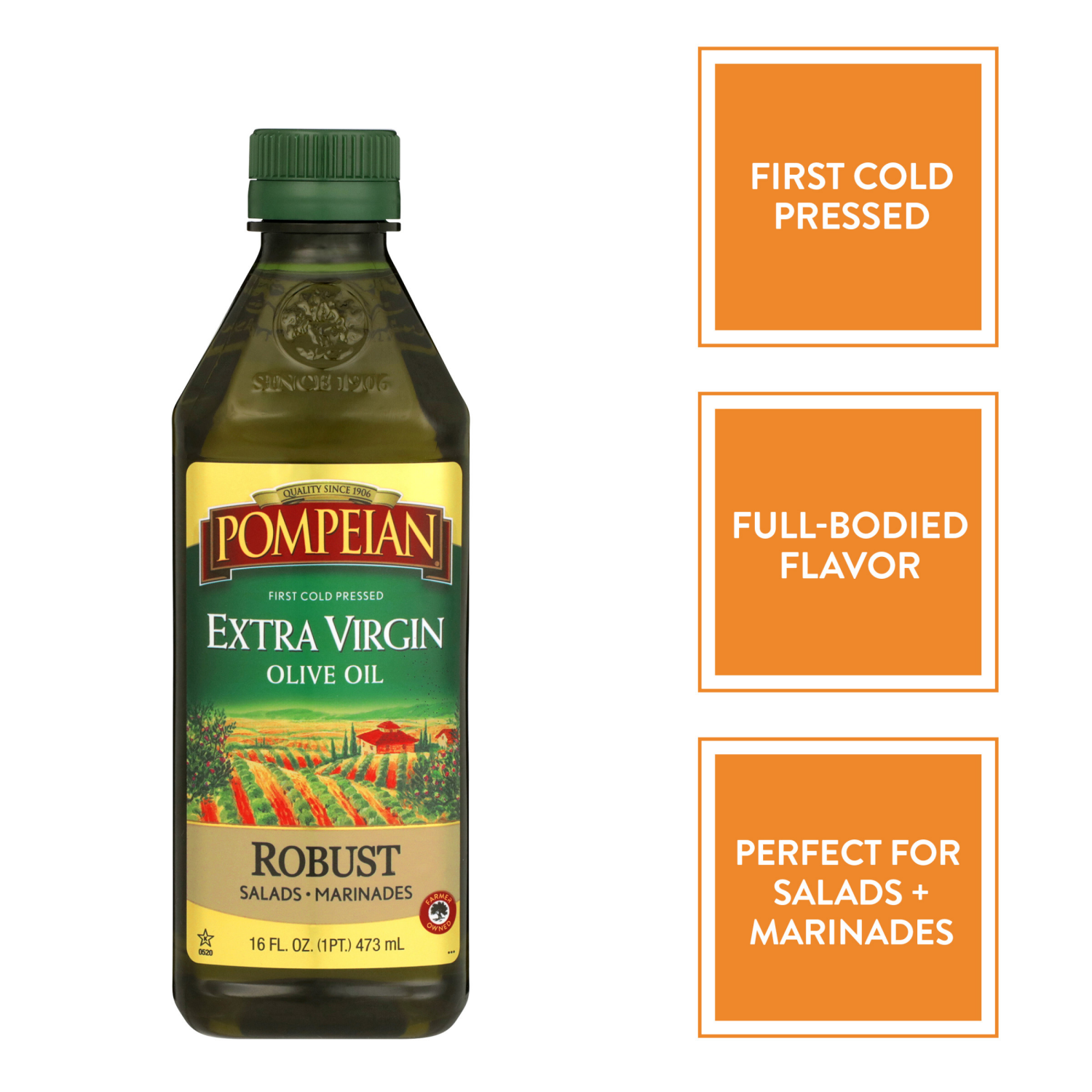 slide 2 of 5, Pompeian 16 oz Pompeian Robust Extra Virgin Olive Oil, 16 fl oz