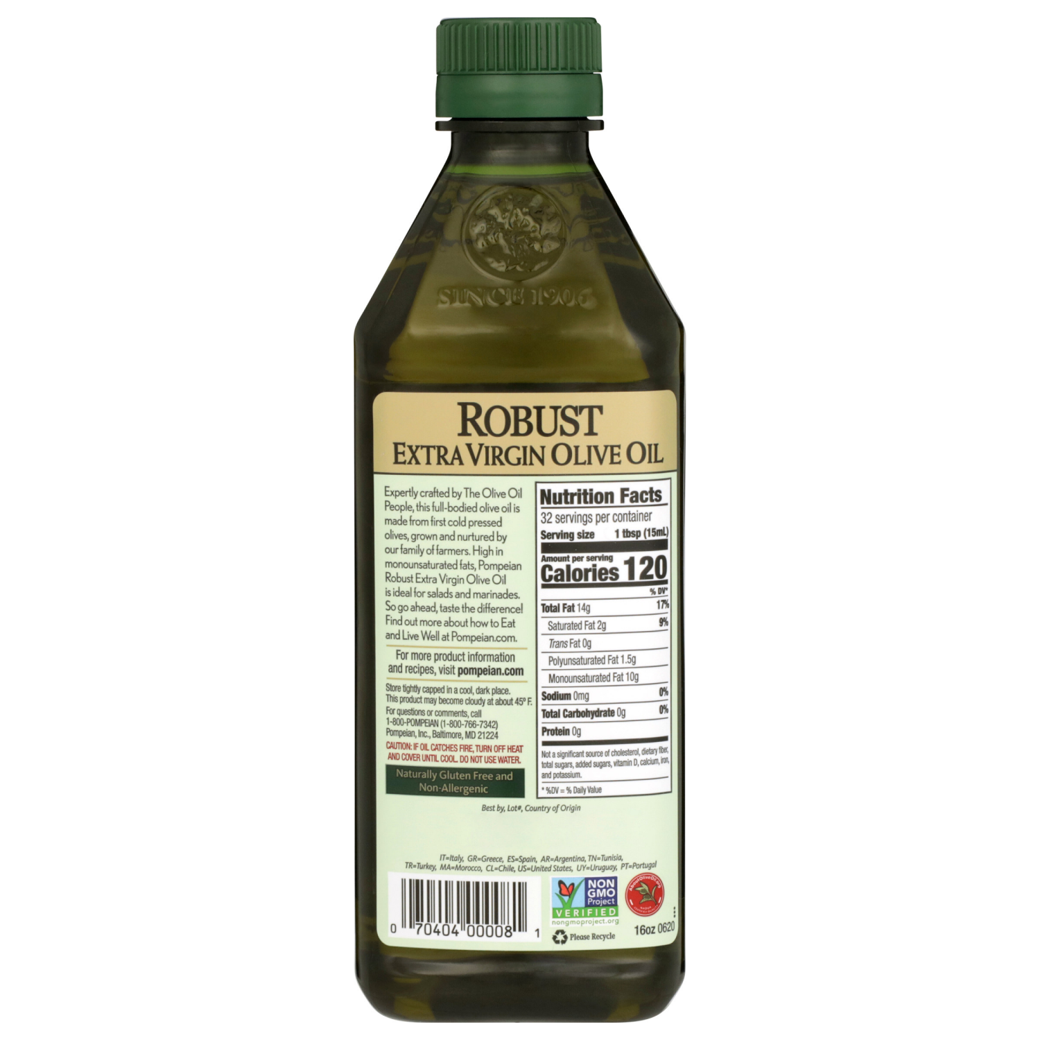 slide 4 of 5, Pompeian 16 oz Pompeian Robust Extra Virgin Olive Oil, 16 fl oz