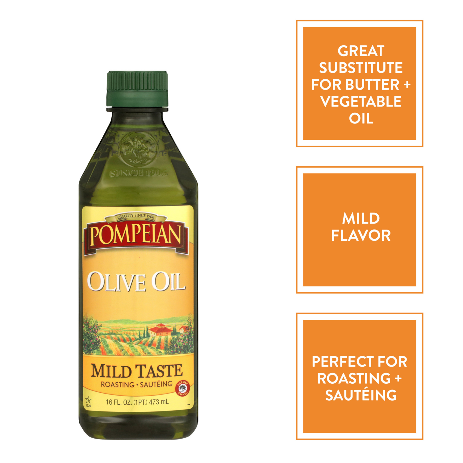 slide 4 of 8, Pompeian Mild Taste Olive Oil- 16 fl oz, 16 fl oz