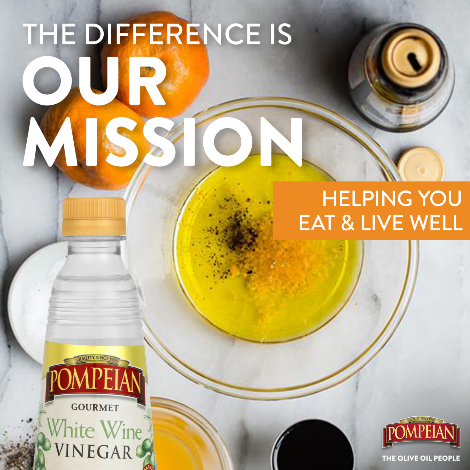 slide 3 of 5, Pompeian 16 oz Pompeian White Wine Vinegar, 16 fl oz