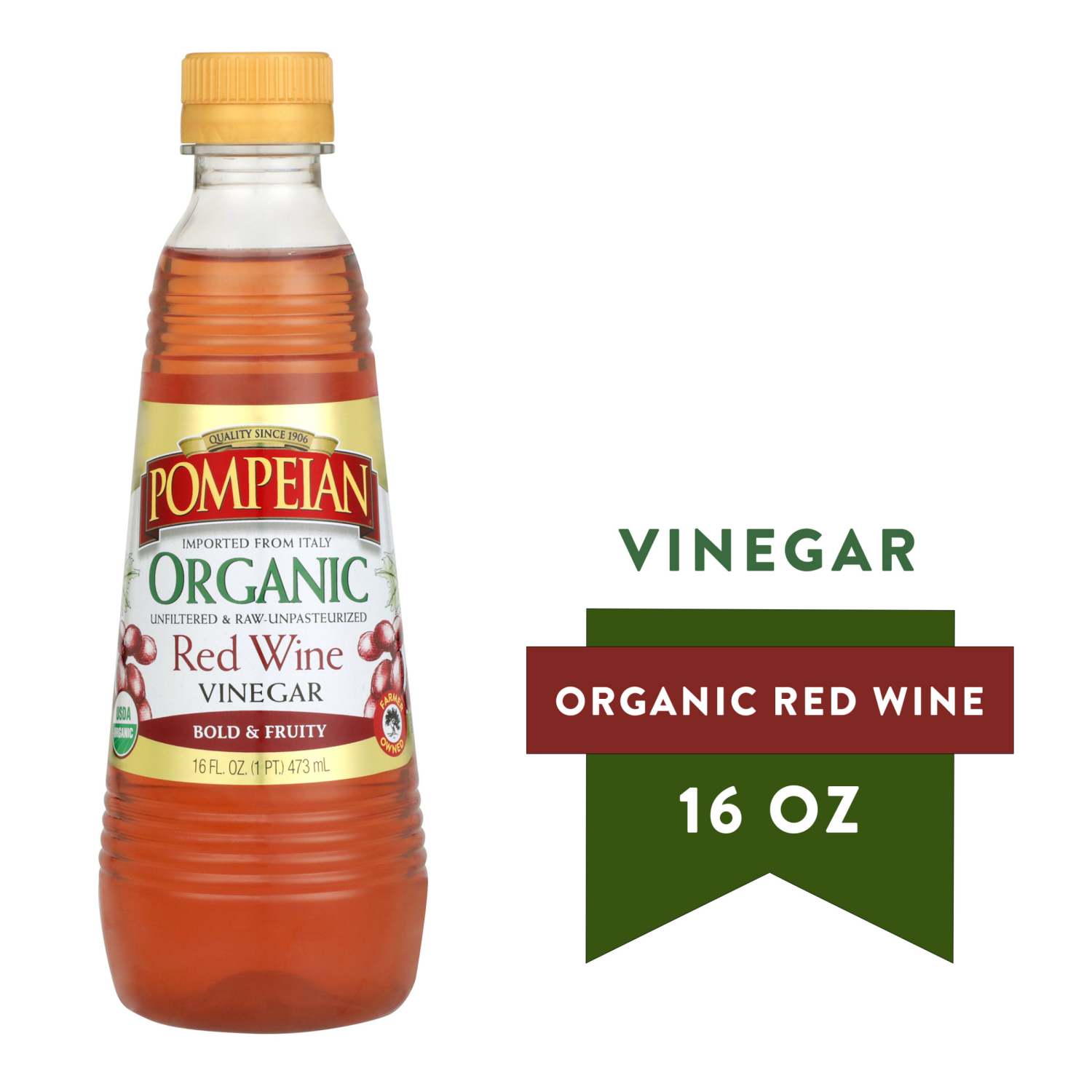 slide 1 of 5, Pompeian Vinegar 16 oz, 16 oz