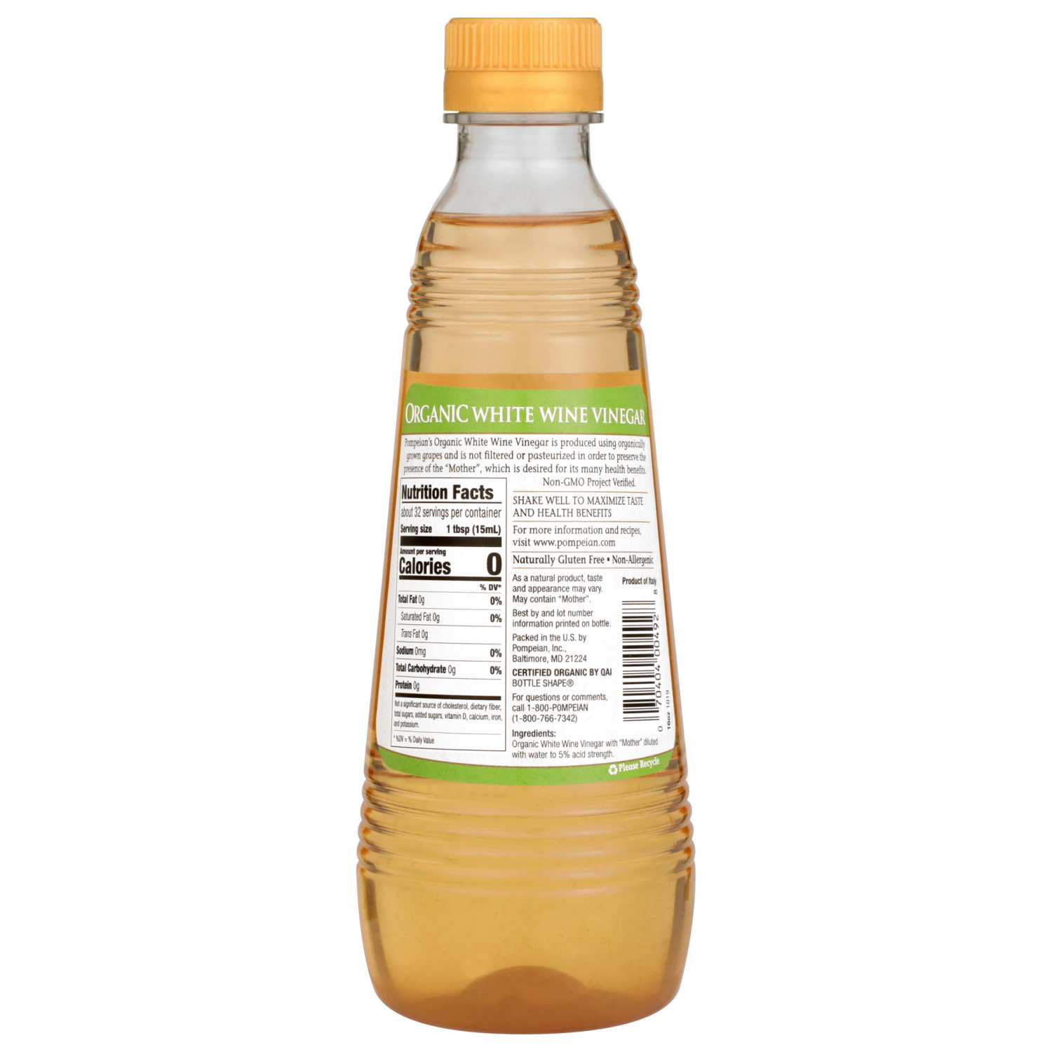 slide 4 of 5, Pompeian 16 oz Pompeian Organic White Wine Vinegar, 16 fl oz