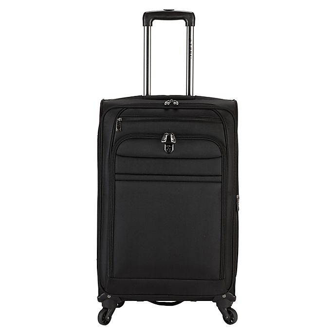 slide 2 of 12, Traveler's Club Luggage Traveler's Club Softside Expandable Spinner Checked Luggage - Black, 24 in