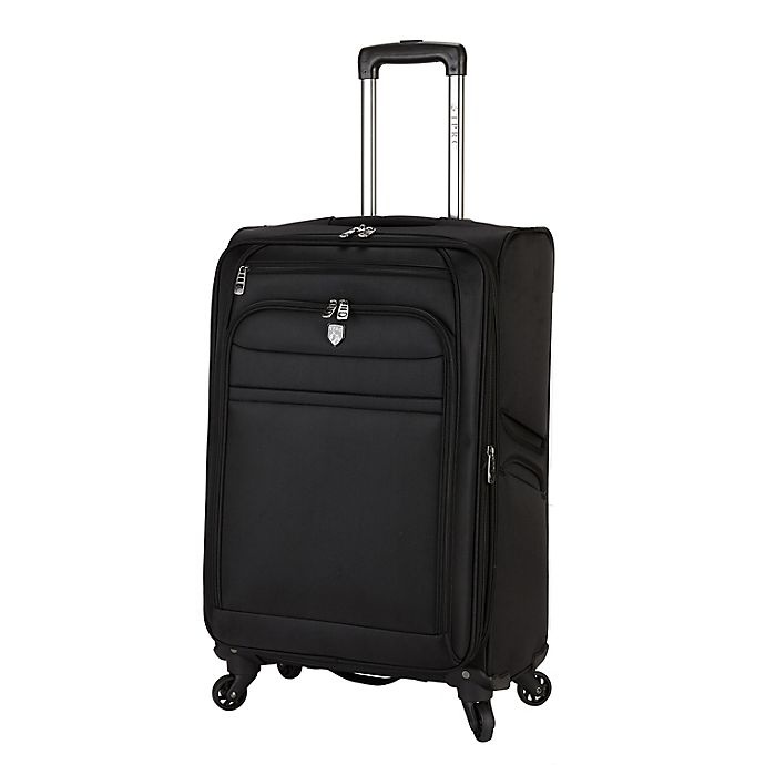 slide 9 of 12, Traveler's Club Luggage Traveler's Club Softside Expandable Spinner Checked Luggage - Black, 24 in