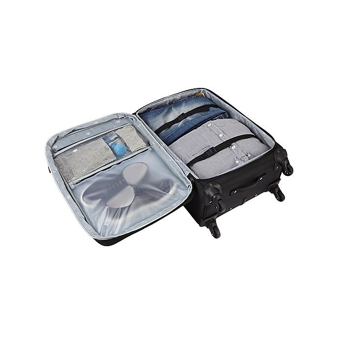 slide 11 of 12, Traveler's Club Luggage Traveler's Club Softside Expandable Spinner Checked Luggage - Black, 24 in