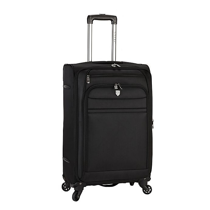 slide 1 of 12, Traveler's Club Luggage Traveler's Club Softside Expandable Spinner Checked Luggage - Black, 24 in