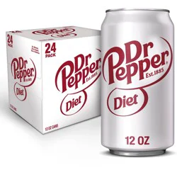 Diet Dr Pepper Soda, 12 fl oz Cans, 24 Pack