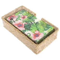 Boston International Tropical Guest Napkins & Caddy