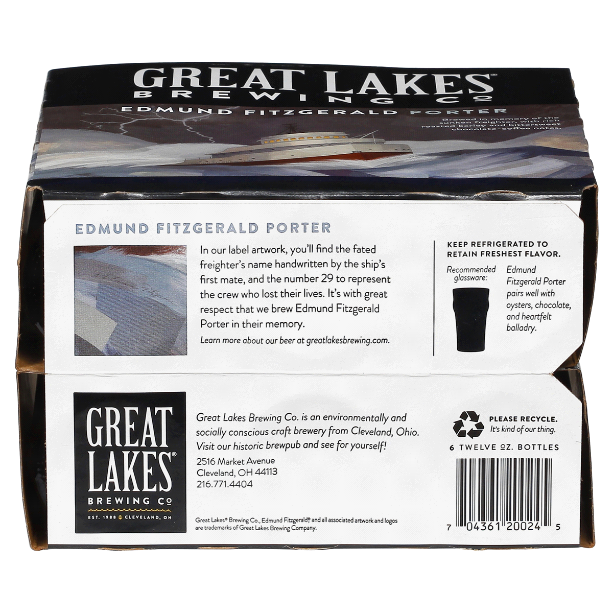 slide 5 of 5, Great Lakes Brewing Co. Great Lakes Edmund Fitzgerald Porter, 6 ct; 12 fl oz