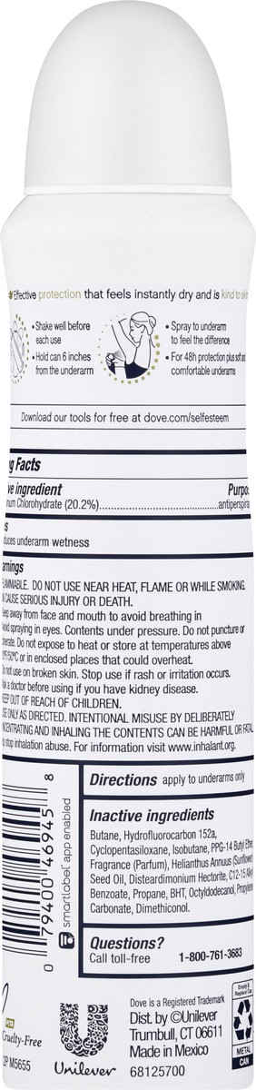 slide 4 of 9, Dove Advanced Care Antiperspirant Deodorant Spray Shea Butter, 3.8 oz, 3.8 oz