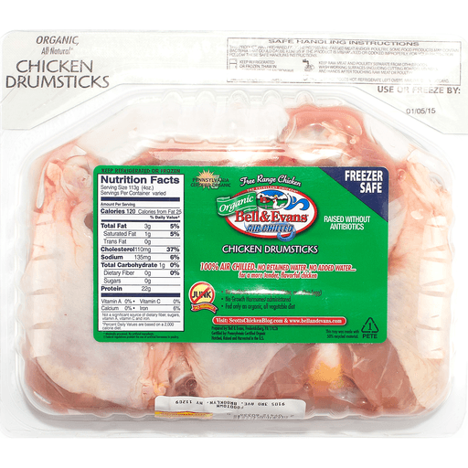 slide 2 of 2, Bell & Evans All Natural Chicken Drumstick, per lb