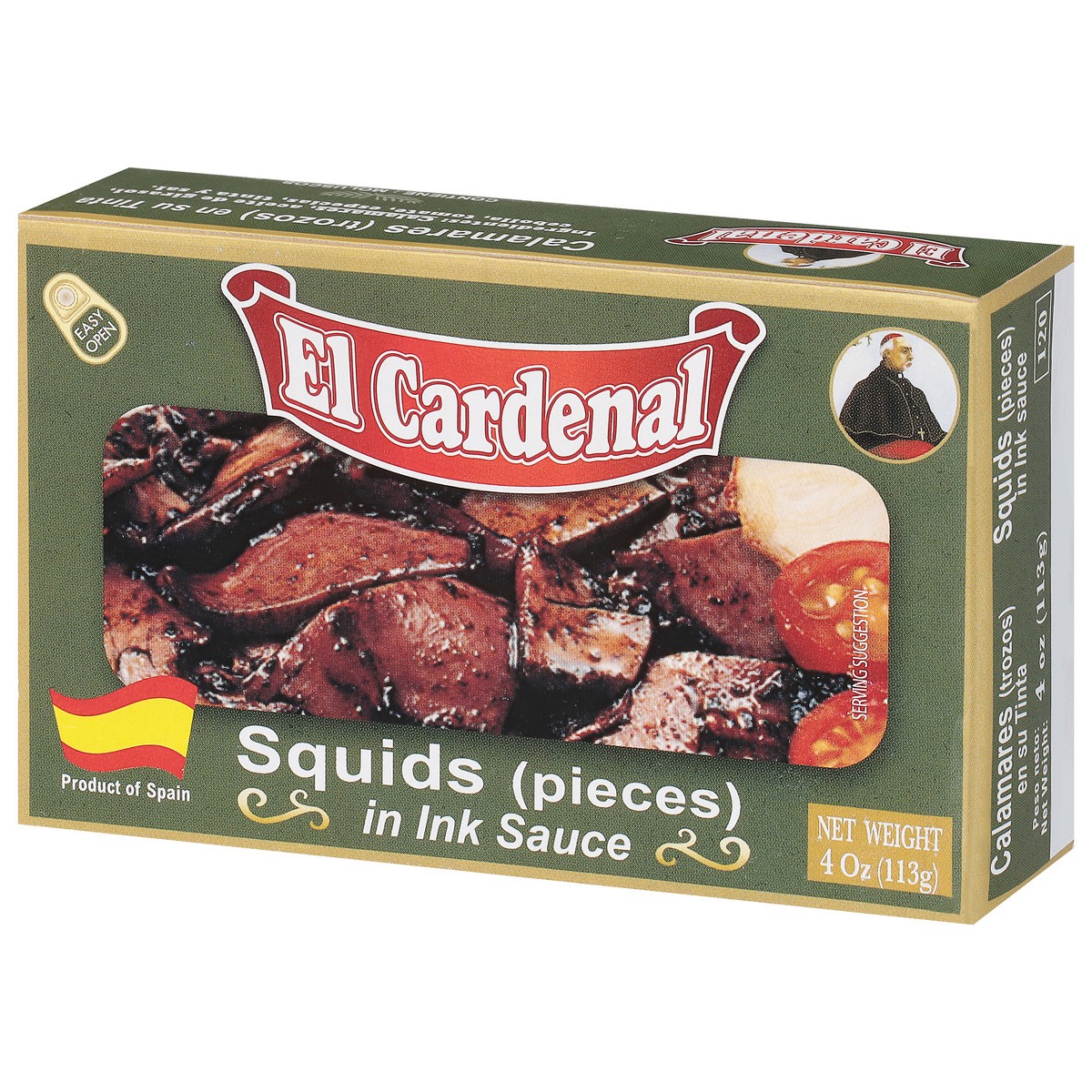 slide 2 of 4, El Cardenal Squids (Pieces) in Ink Sauce 4 oz, 4.05 oz