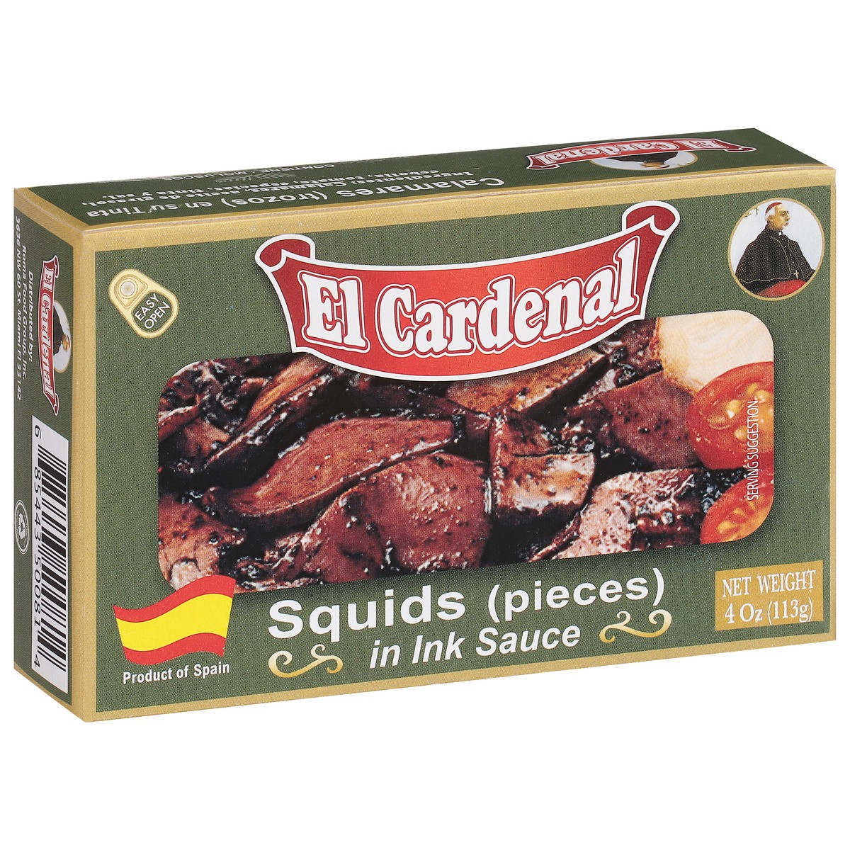 slide 3 of 4, El Cardenal Squids (Pieces) in Ink Sauce 4 oz, 4.05 oz