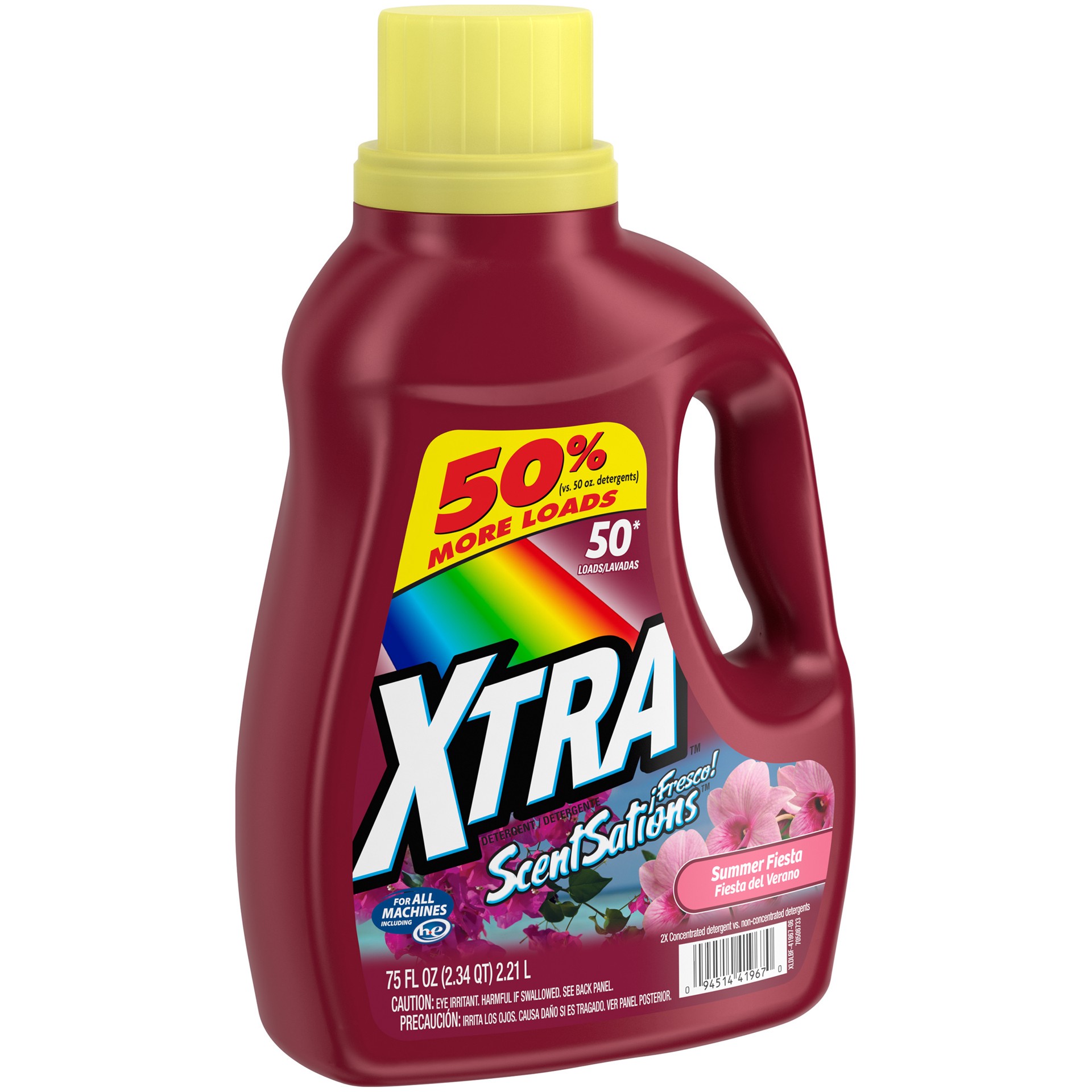 slide 2 of 5, Xtra Liquid Laundry Detergent, Summer Fiesta, 75oz, 75 fl oz