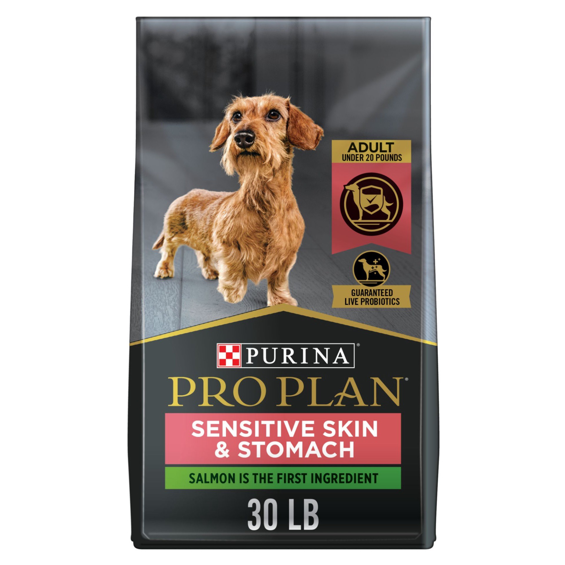 slide 1 of 1, Purina Pro Plan Sensitive Skin and Sensitive Stomach Small Breed Dog Food, Salmon & Rice Formula, 30 lb