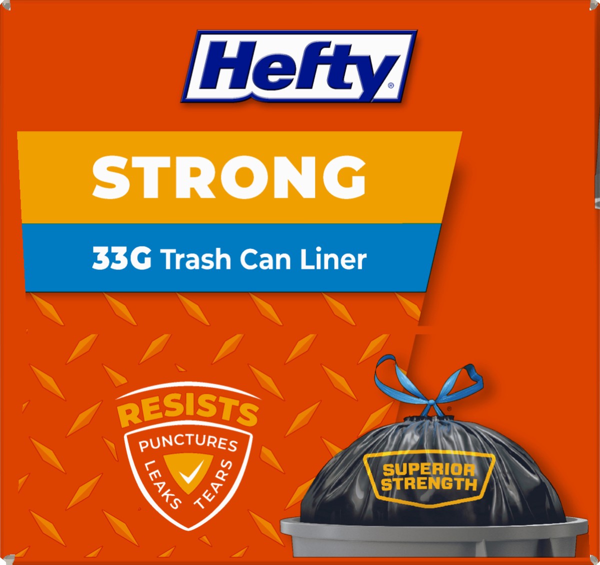 slide 11 of 14, Hefty Strong 33 Gallon Extra Large Trash Drawstring Bags 20 ea, 20 ct