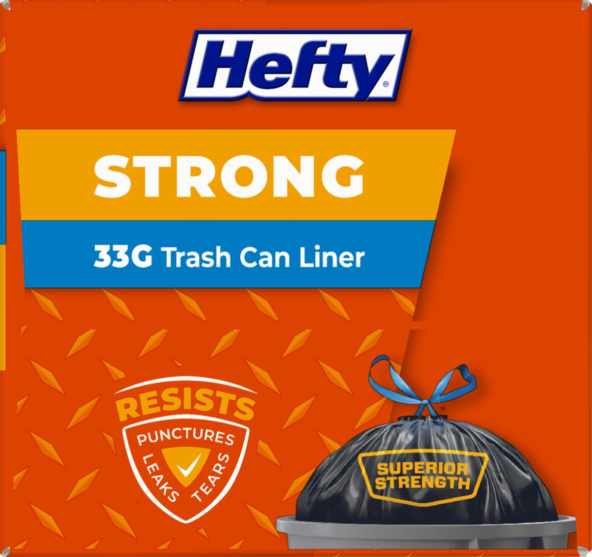 slide 6 of 14, Hefty Strong 33 Gallon Extra Large Trash Drawstring Bags 20 ea, 20 ct