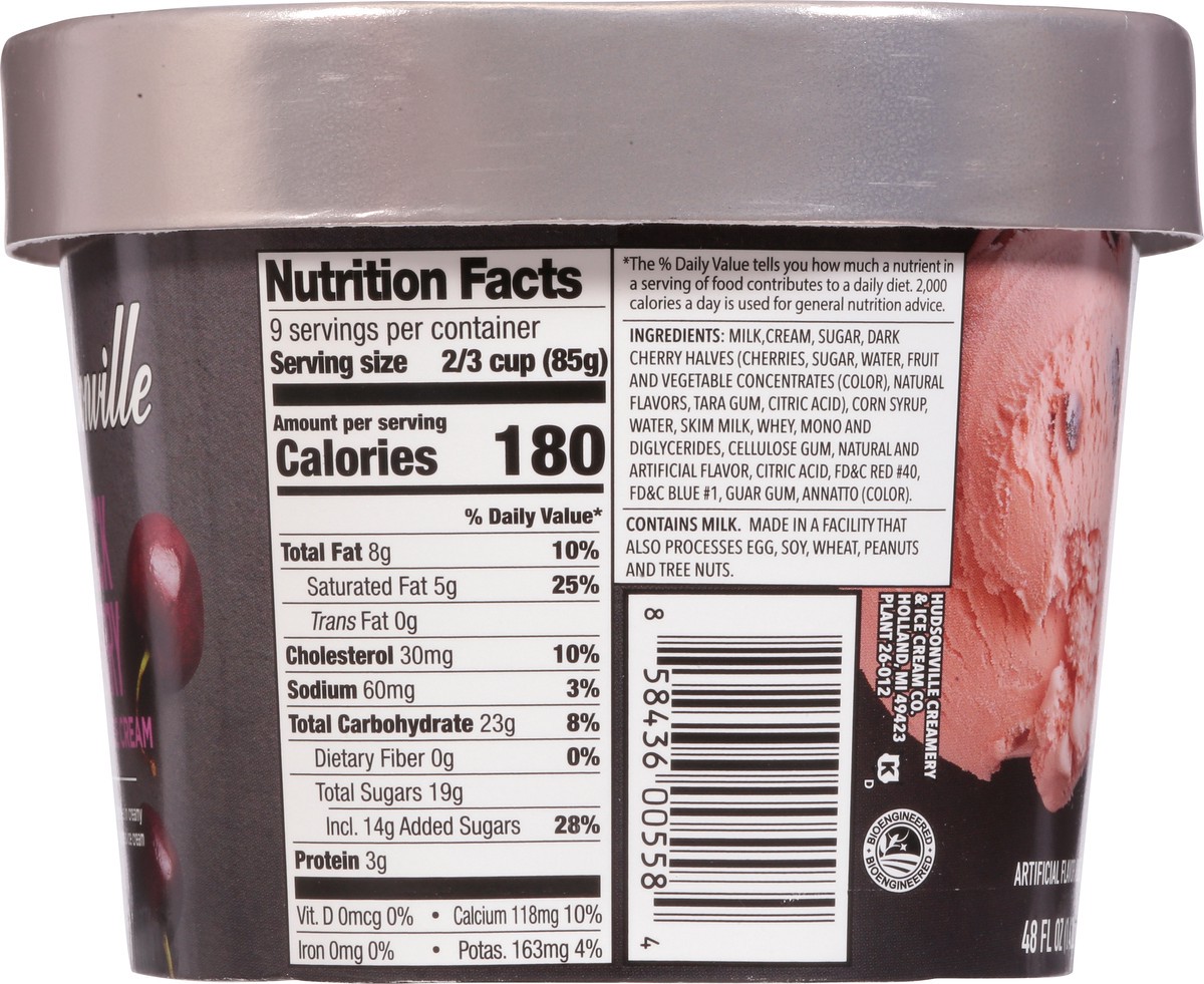 slide 5 of 13, Hudsonville Black Cherry Flavored Ice Cream 48 fl oz, 48 fl oz