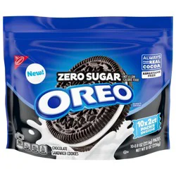 Oreo Zero Sugar Chocolate Sandwich Cookies, 10 Snack Packs (2 Cookies Per Pack)