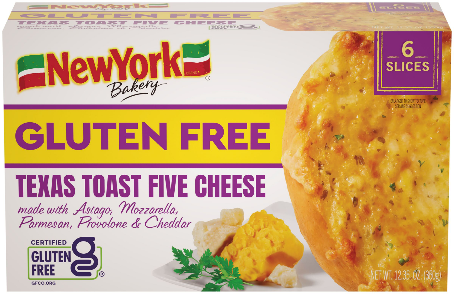 slide 1 of 1, New York Bakery Gluten Free, Five Cheese Texas Toast, 6Ct, 12.35 oz