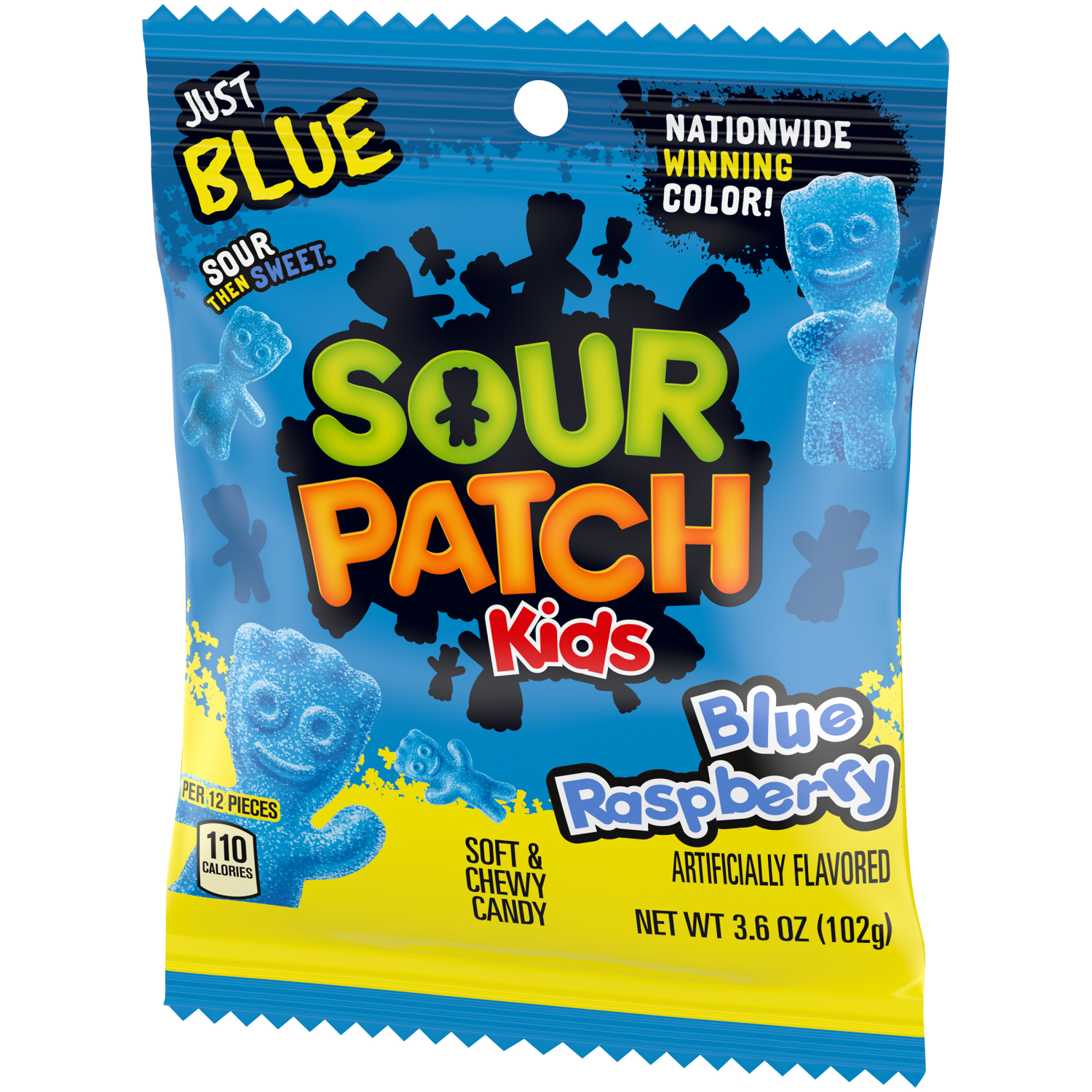 slide 2 of 4, SOUR PATCH KIDS Blue Raspberry Soft & Chewy Candy, 3.6 oz, 3.6 oz