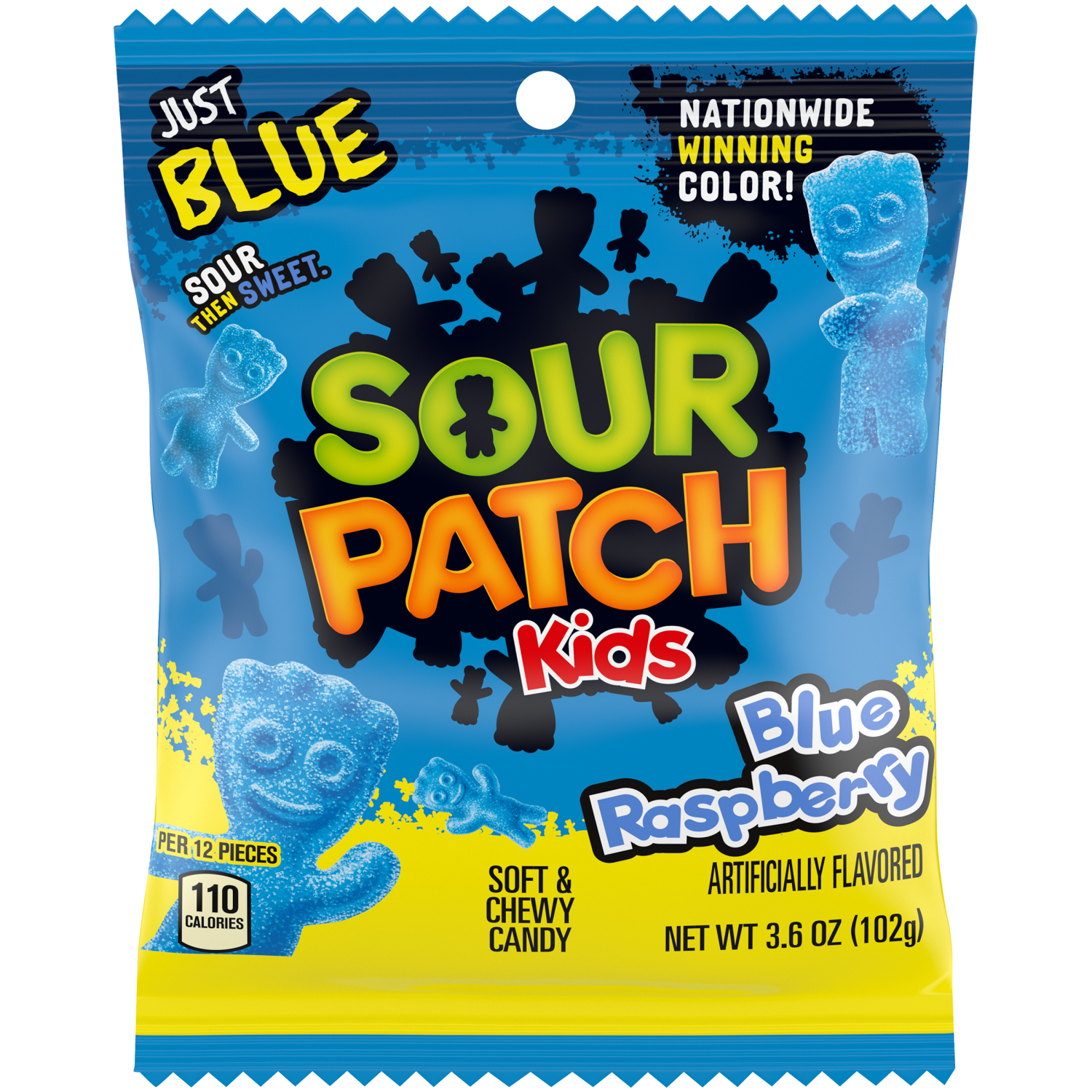 slide 1 of 4, SOUR PATCH KIDS Blue Raspberry Soft & Chewy Candy, 3.6 oz, 3.6 oz
