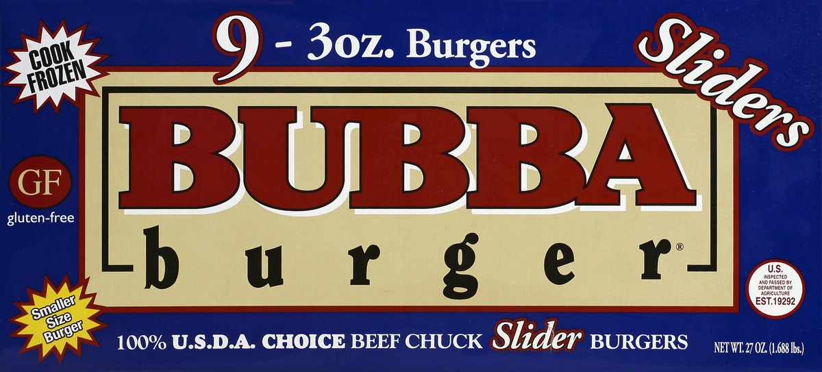 Bubba Burgers, Gluten Free, USDA Beef Chuck