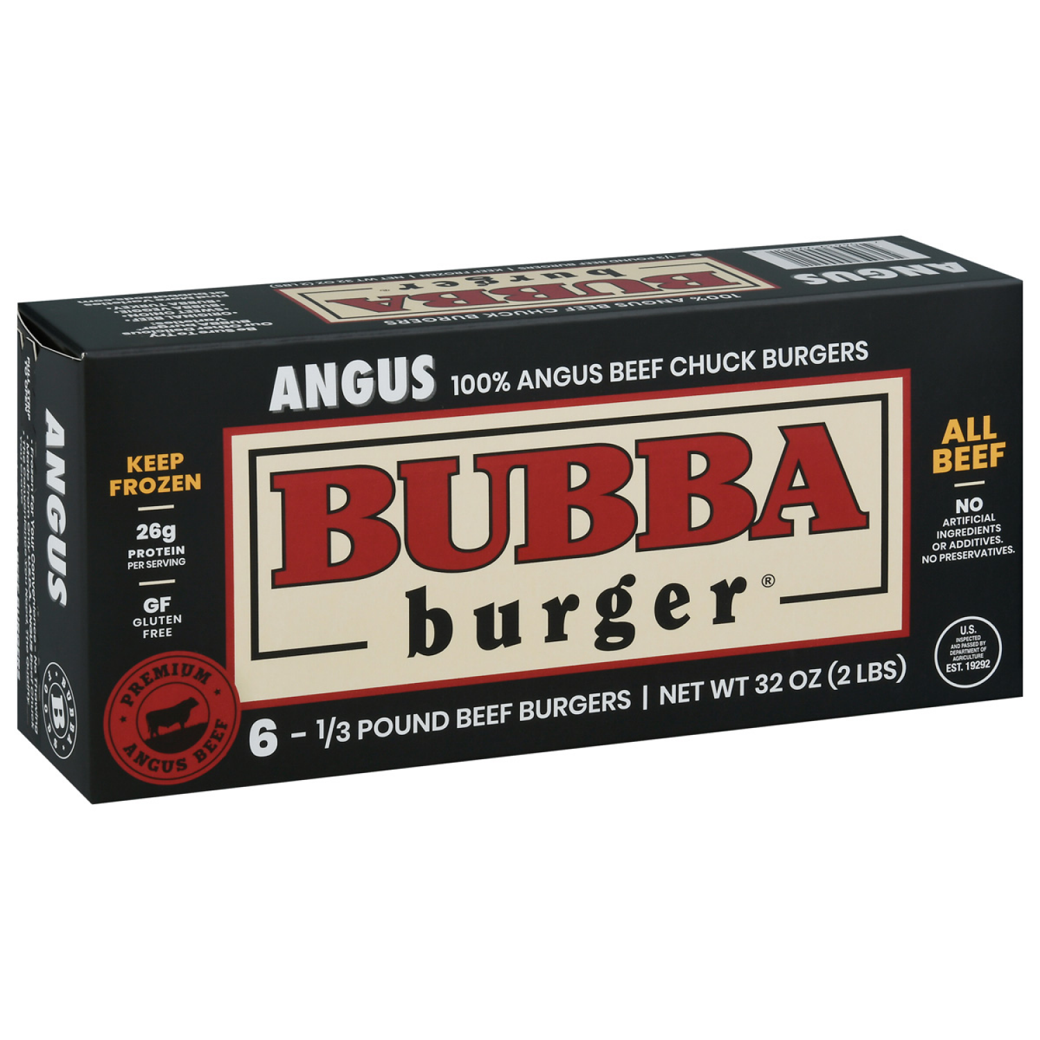 slide 5 of 5, BUBBA Burger Angus Burgers 6 Each, 6 ct