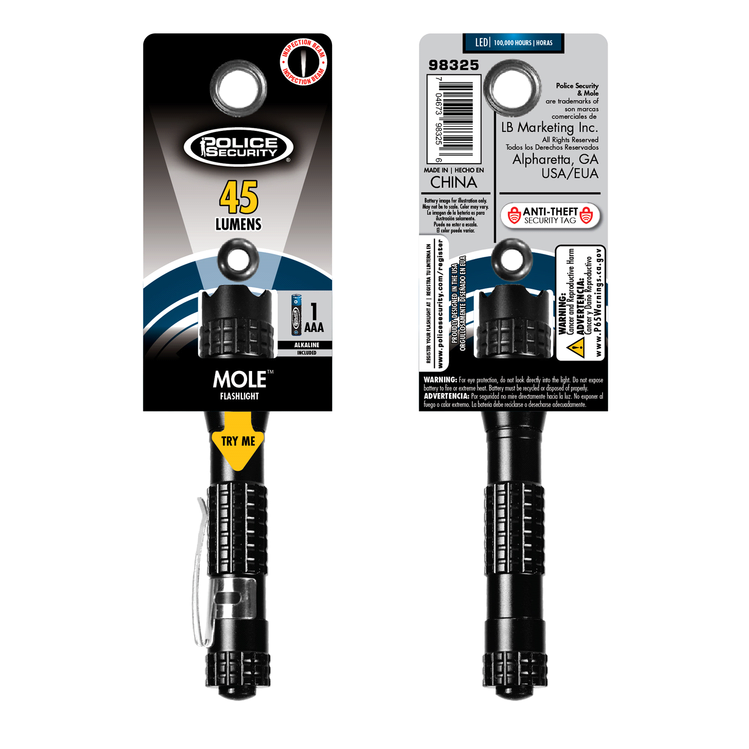 slide 4 of 4, Police Security 1AAA Mole Flashlight, 1 ct